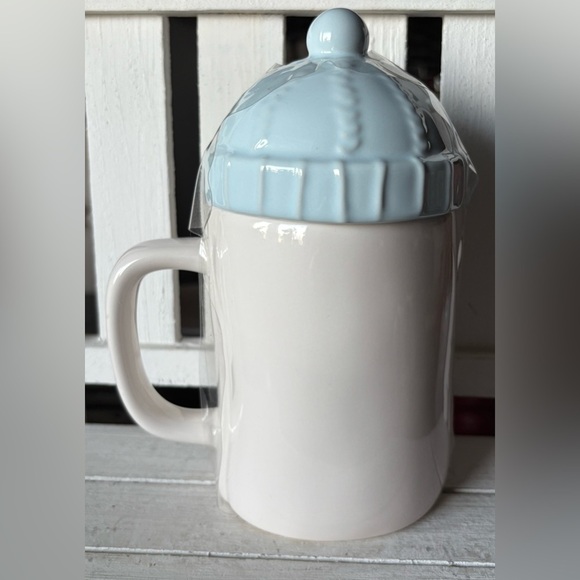 Rae Dunn White Snow Day Mug with Blue Lid - Picture 3 of 3